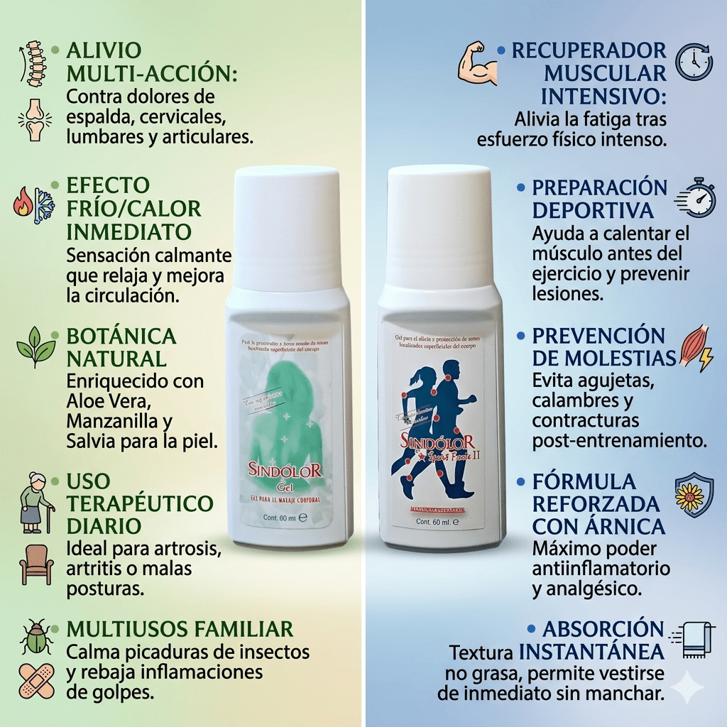 Comparativa Informaci&oacute;n Gel Sindolor y Sindolor Sport