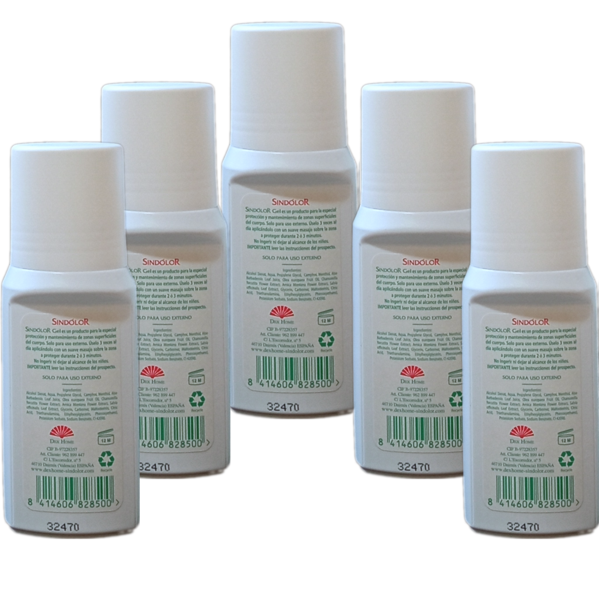 Gel Para Masaje Corporal SinDolor Gel Dexhome. Rollon de 60 ml. Pack 6 Unds. - 2