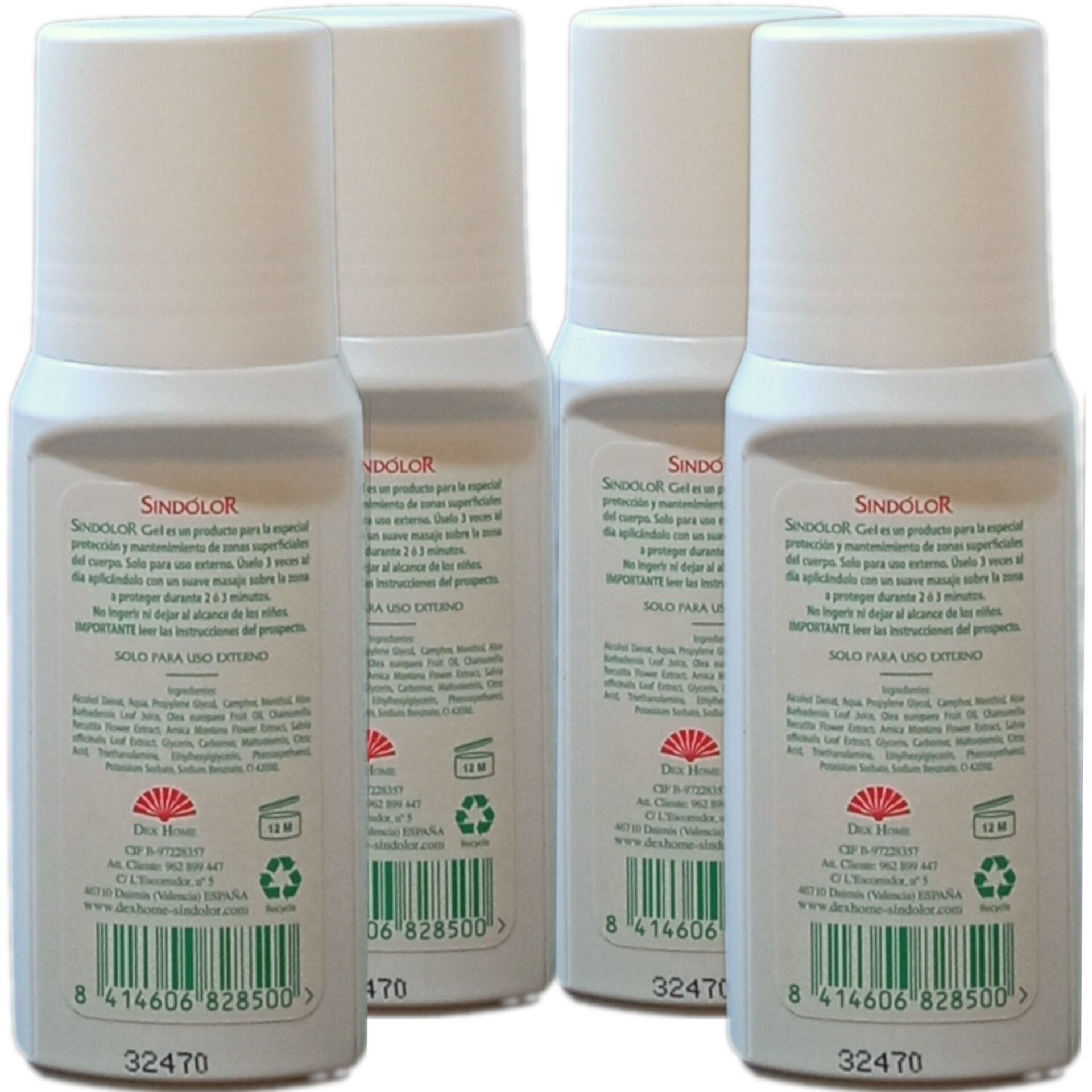 Gel Para Masaje Corporal SinDolor Gel Dexhome. Rollon de 60 ml. Pack 4 Unds. - 2