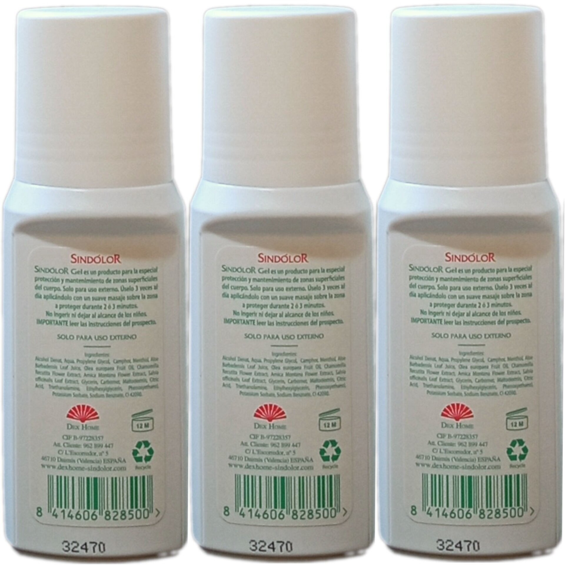 Gel Para Masaje Corporal SinDolor Gel Dexhome. Rollon de 60 ml. Pack 3 Unds. - 2